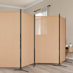 vidaXL 5-Panel Room Divider Beige 433 x 180 cm Fabric 1