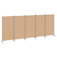 vidaXL 5-Panel Room Divider Beige 433 x 180 cm Fabric 2