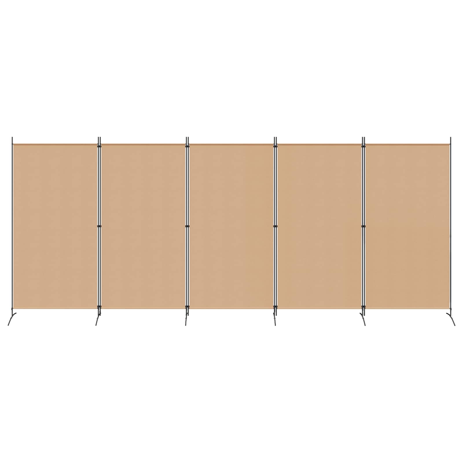 vidaXL 5-Panel Room Divider Beige 433 x 180 cm Fabric 4