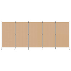 vidaXL 5-Panel Room Divider Beige 433 x 180 cm Fabric 4