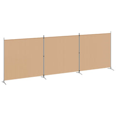 vidaXL 4-Panel Room Divider Beige 525 x 180 cm Fabric 2