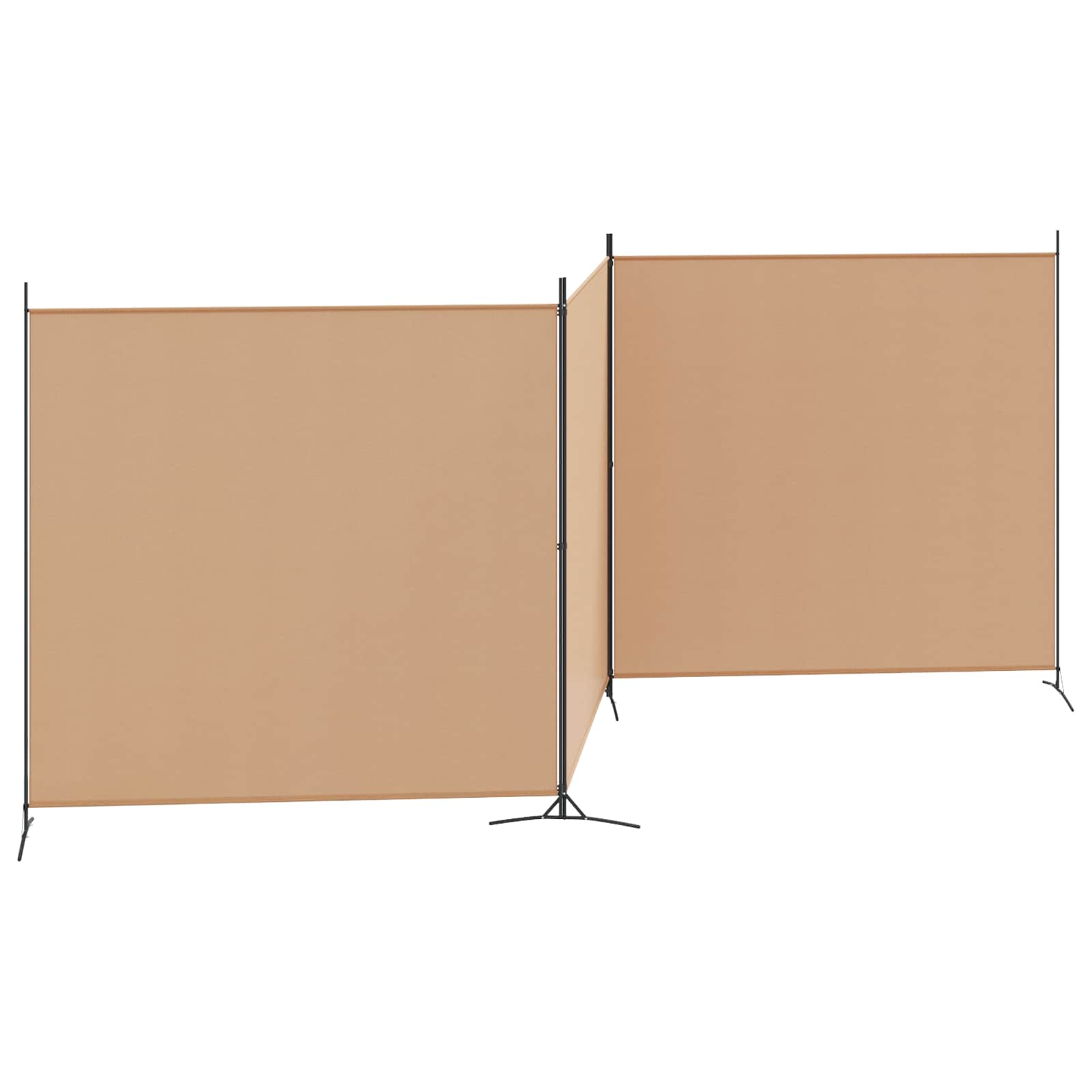 vidaXL 4-Panel Room Divider Beige 525 x 180 cm Fabric 3