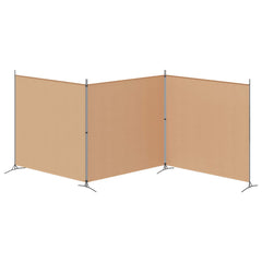 vidaXL 4-Panel Room Divider Beige 525 x 180 cm Fabric 6
