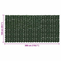 vidaXL Balcony Screen with Leaves Dark Green 300 x 150 cm 5