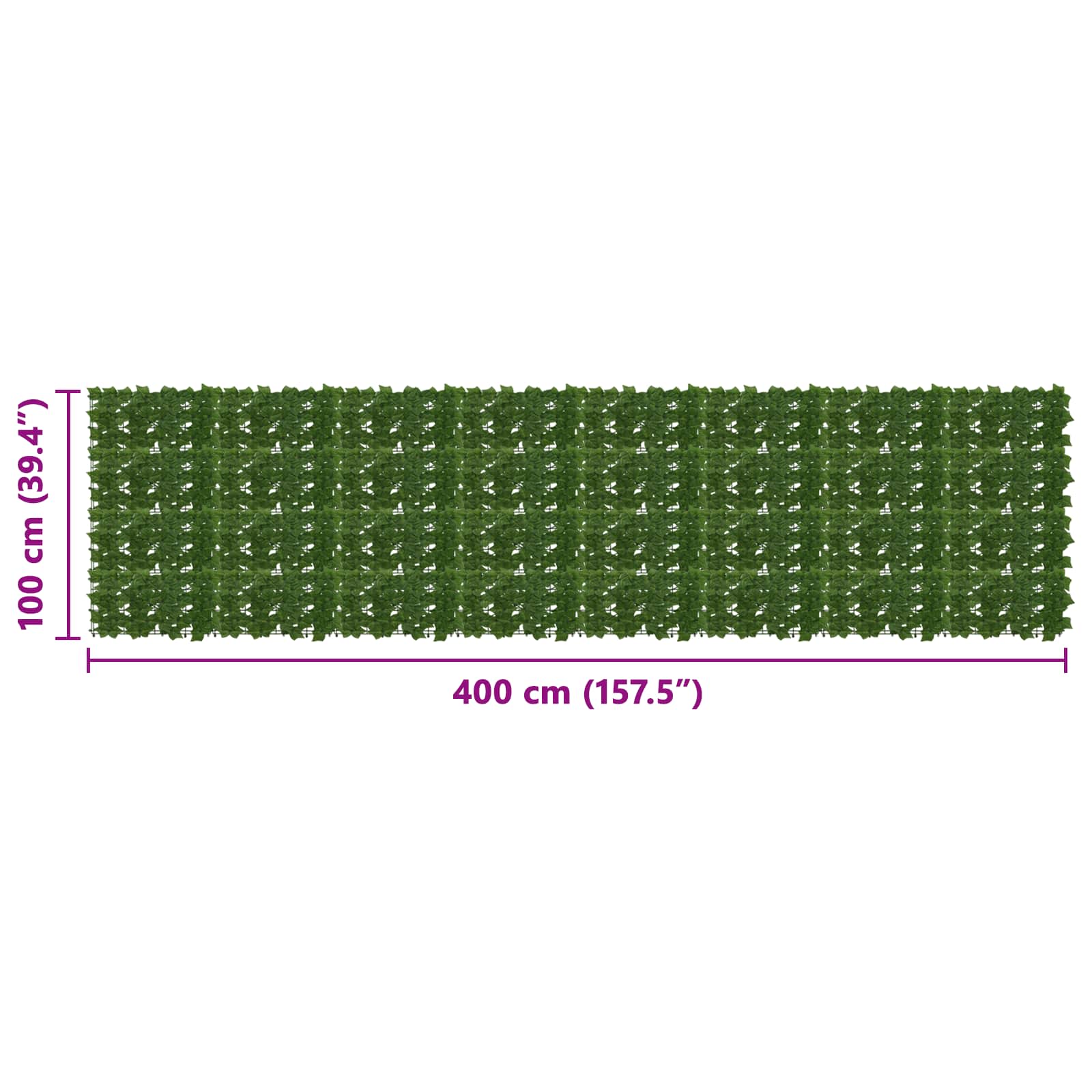 vidaXL Balcony Screen with Leaves Green 400 x 100 cm 5