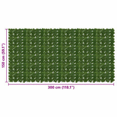vidaXL Balcony Screen with Leaves 300 x 150 cm Polyethylene and Fabric 5