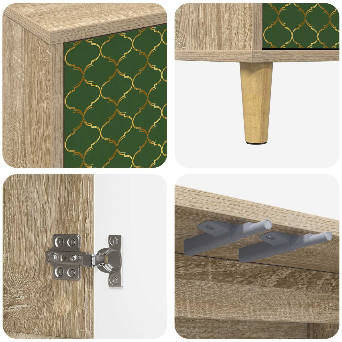 Sideboard BONN Sonoma Engineered Wood Emerald geometric print