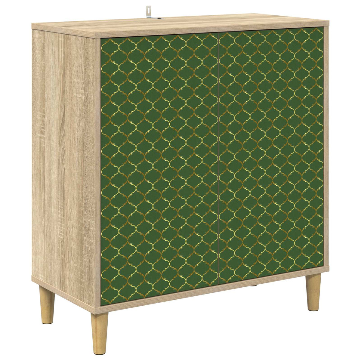 Sideboard BONN Sonoma 69 x 33 x 75 cm Engineered Wood Emerald geometric print