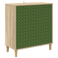 Sideboard BONN Sonoma 69 x 33 x 75 cm Engineered Wood Emerald geometric print