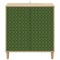 Sideboard BONN Sonoma 69 x 33 x 75 cm Engineered Wood Emerald geometric print