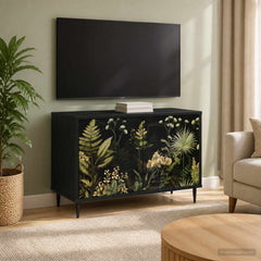 vidaXL TV Cabinet RHENEN 69 x 33 x 50.5 cm Black Oak Engineered Wood 1