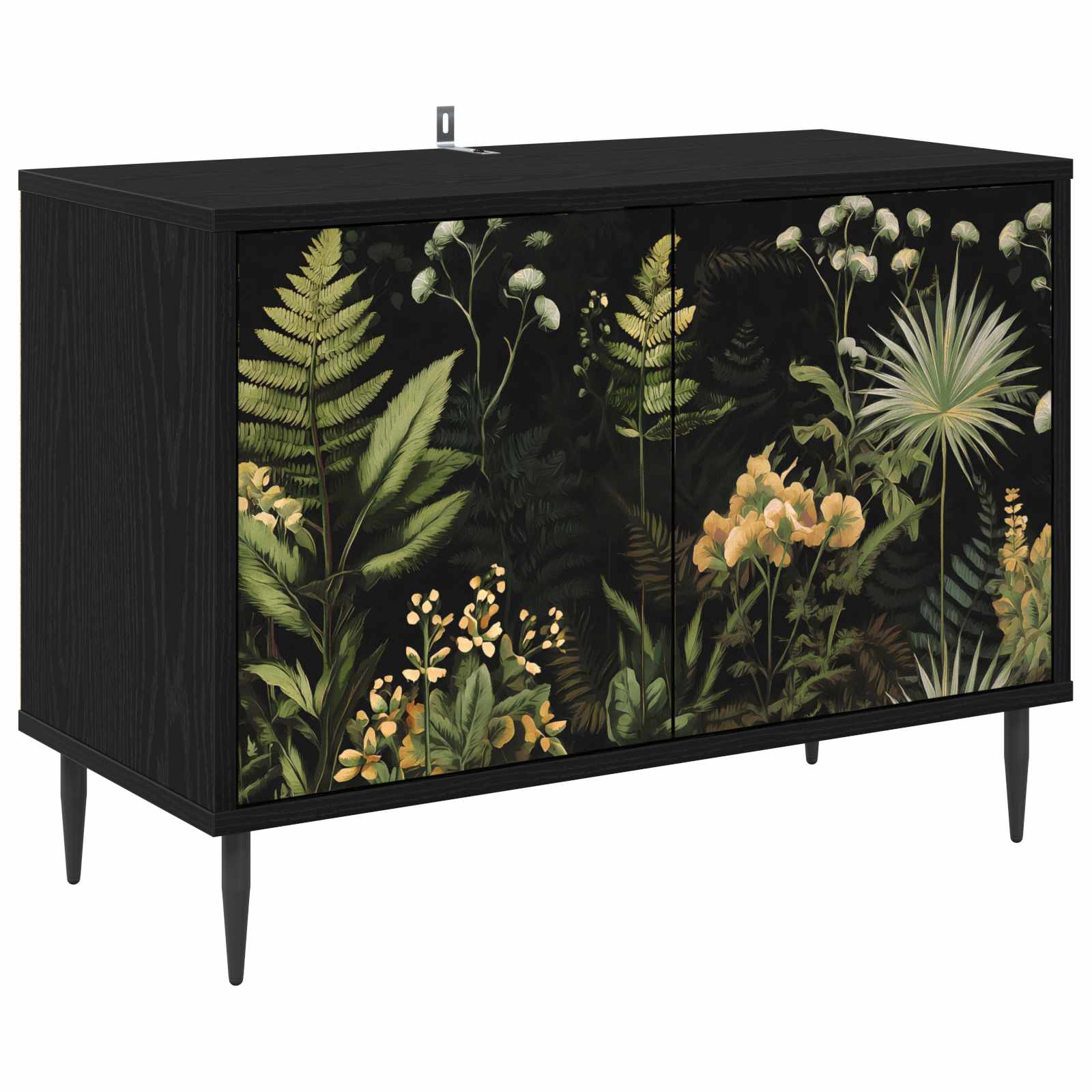vidaXL TV Cabinet RHENEN 69 x 33 x 50.5 cm Black Oak Engineered Wood 2