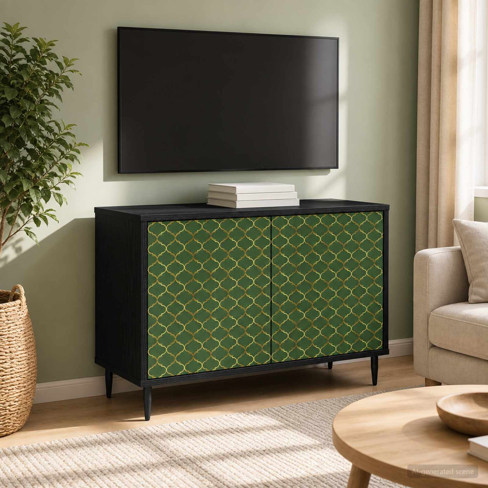 vidaXL TV Cabinet GELEEN 69 x 33 x 50.5 cm Black Oak Engineered Wood 1