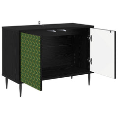 vidaXL TV Cabinet GELEEN 69 x 33 x 50.5 cm Black Oak Engineered Wood 3