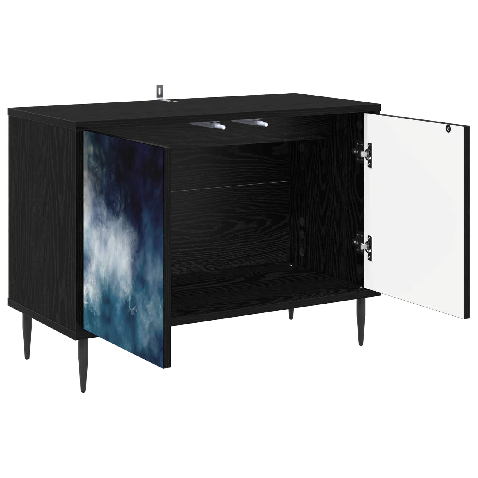 vidaXL TV Cabinet RAALTE 69 x 33 x 50.5 cm Black Oak Engineered Wood 3