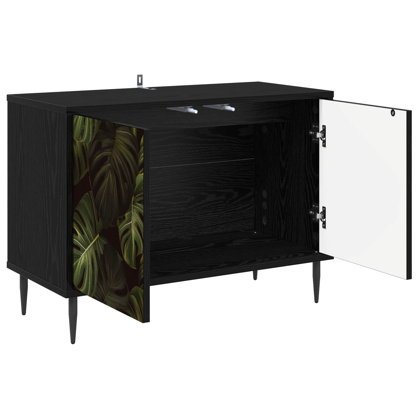 vidaXL TV Cabinet ELBURG 69 x 33 x 50.5 cm Black Oak Engineered Wood 3