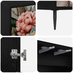 vidaXL TV Cabinet BORNE 69 x 33 x 50.5 cm Black Oak Engineered Wood 6