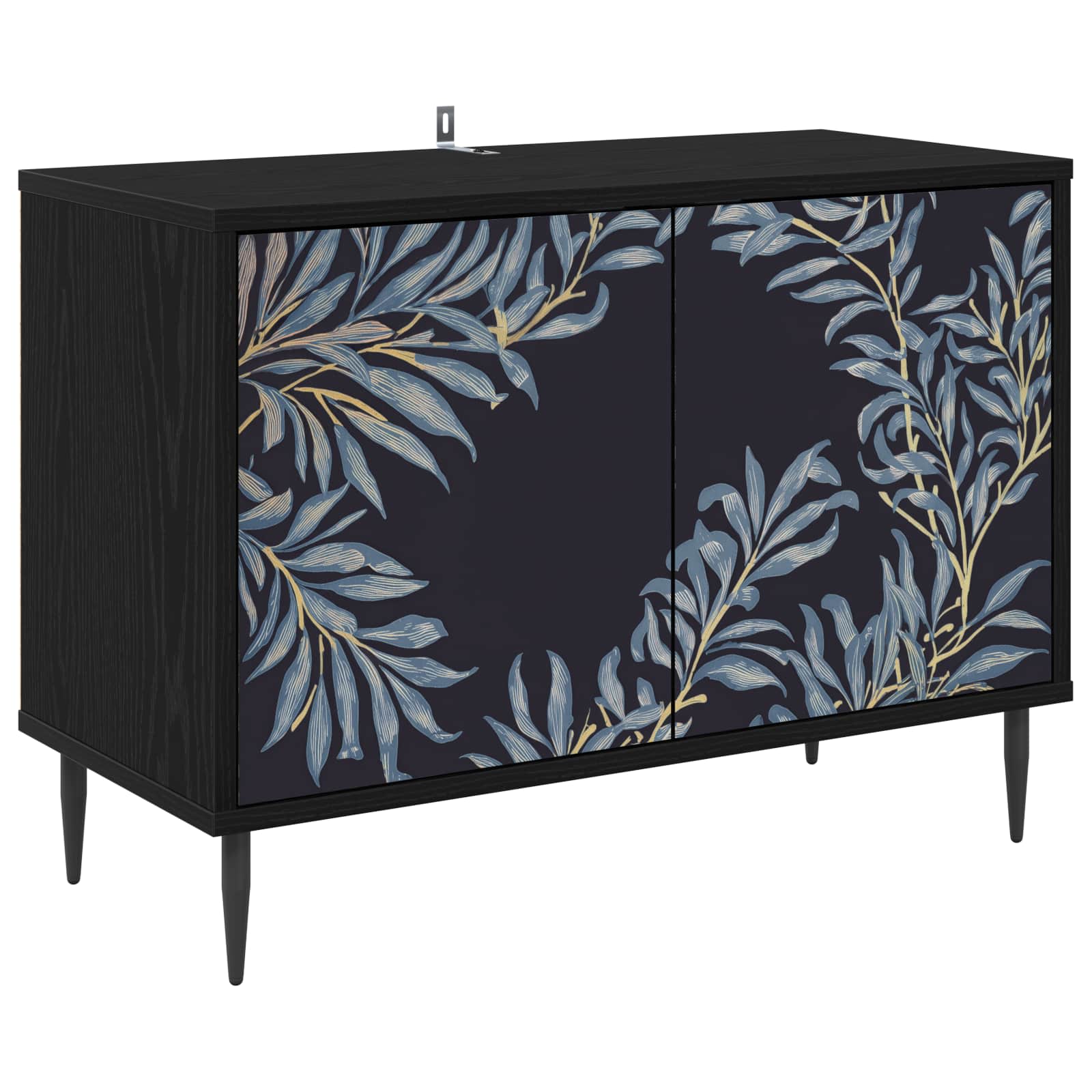 vidaXL TV Cabinet DOKKUM 69 x 33 x 50.5 cm Black Oak Engineered Wood 2