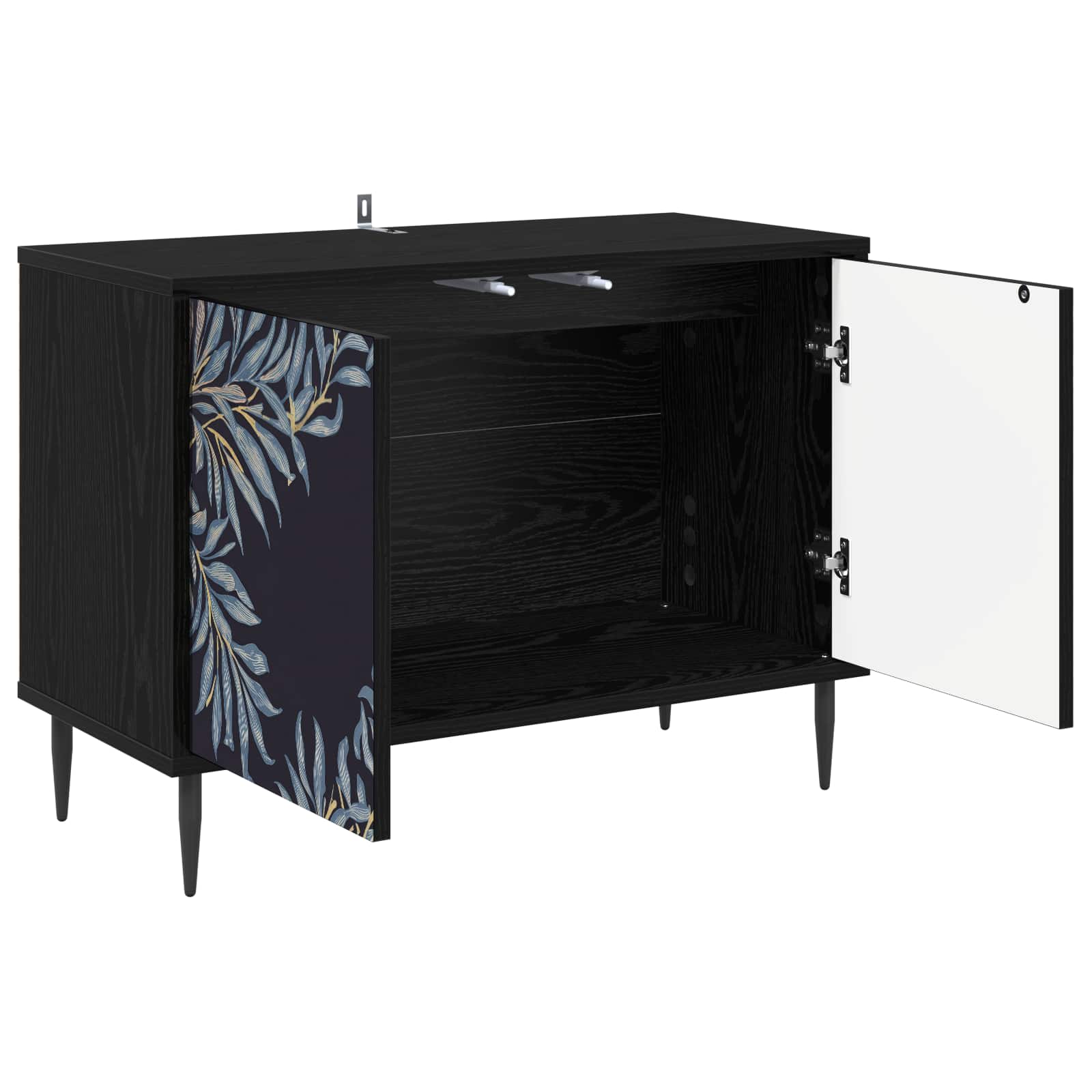 vidaXL TV Cabinet DOKKUM 69 x 33 x 50.5 cm Black Oak Engineered Wood 3