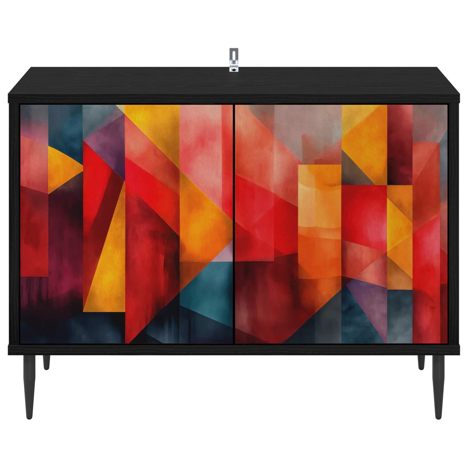 vidaXL TV Cabinet HEESCH 69 x 33 x 50.5 cm Black Oak Engineered Wood 5