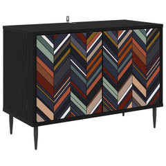 vidaXL TV Cabinet OMMEN 69 x 33 x 50.5 cm Black Oak Engineered Wood 2