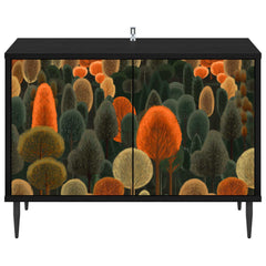 vidaXL TV Cabinet ZAANDAM 69 x 33 x 50.5 cm Black Oak Engineered Wood 4