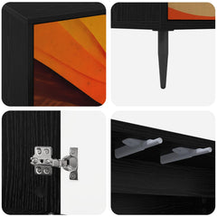 vidaXL TV Cabinet BONN 69 x 33 x 50.5 cm Black Oak Engineered Wood 6
