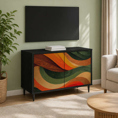 vidaXL TV Cabinet BONN 69 x 33 x 50.5 cm Black Oak Engineered Wood 1