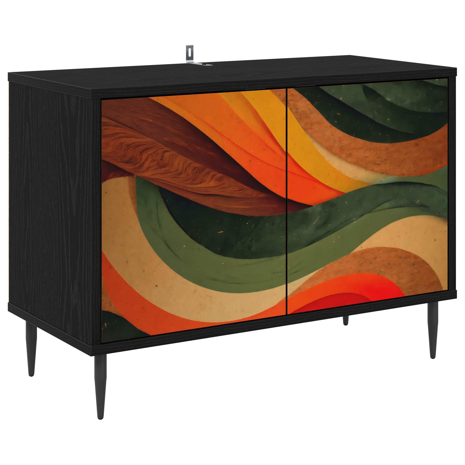vidaXL TV Cabinet BONN 69 x 33 x 50.5 cm Black Oak Engineered Wood 2