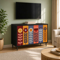 vidaXL TV Cabinet ESSEN 69 x 33 x 50.5 cm Black Oak Engineered Wood 1