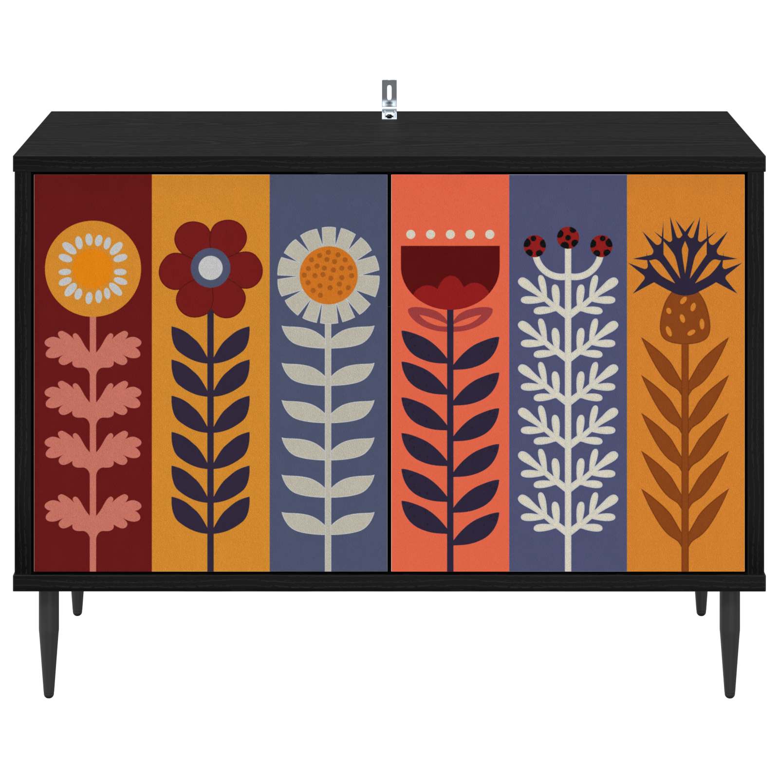 vidaXL TV Cabinet ESSEN 69 x 33 x 50.5 cm Black Oak Engineered Wood 4