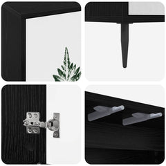 vidaXL TV Cabinet HANAU 69 x 33 x 50.5 cm Black Oak Engineered Wood 6