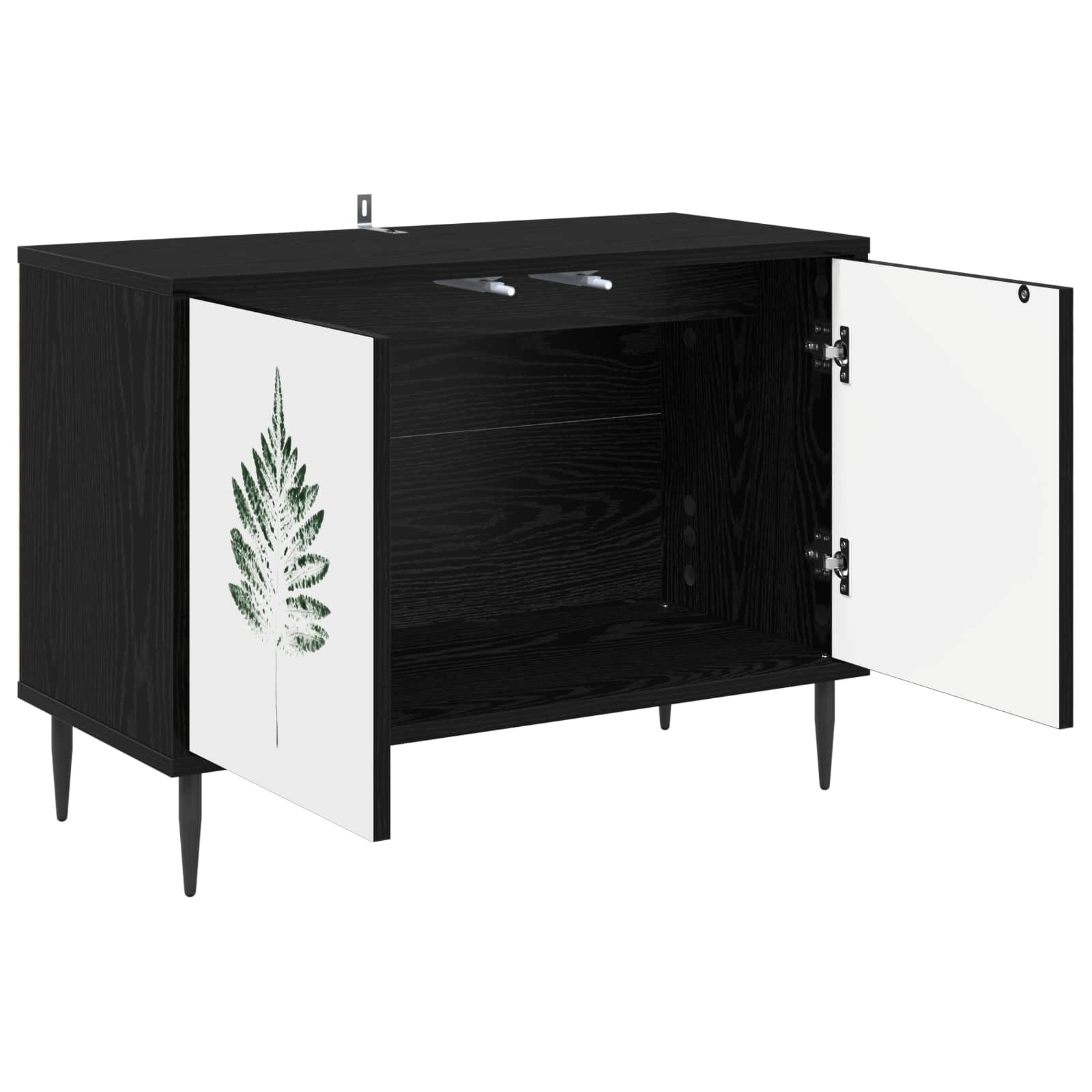 vidaXL TV Cabinet HANAU 69 x 33 x 50.5 cm Black Oak Engineered Wood 3