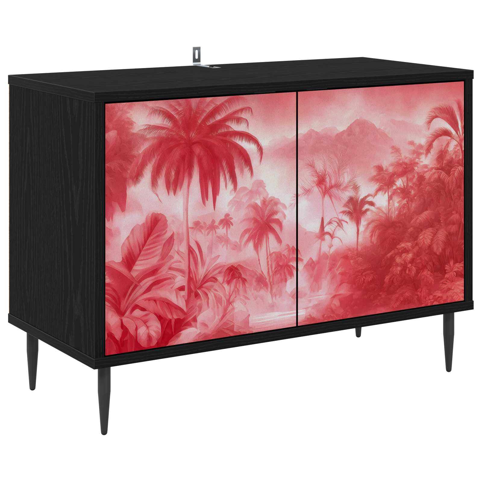 vidaXL TV Cabinet AACHEN 69 x 33 x 50.5 cm Black Oak Engineered Wood 2