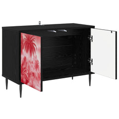 vidaXL TV Cabinet AACHEN 69 x 33 x 50.5 cm Black Oak Engineered Wood 4
