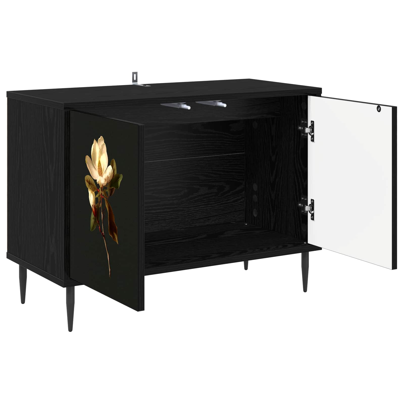 vidaXL TV Cabinet BREMEN 69 x 33 x 50.5 cm Black Oak Engineered Wood 3