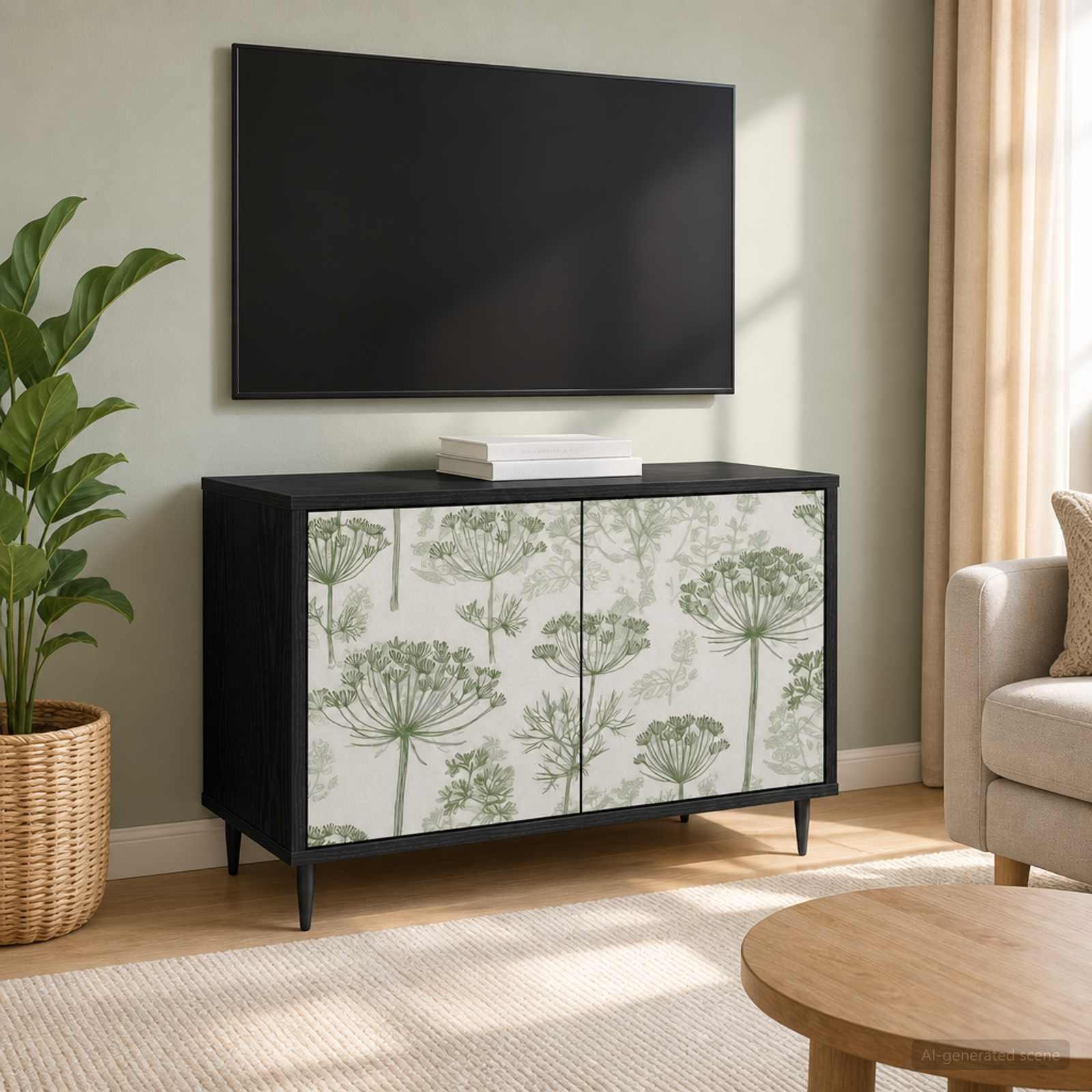 vidaXL TV Cabinet GOTHA 69 x 33 x 50.5 cm Black Oak Engineered Wood 1