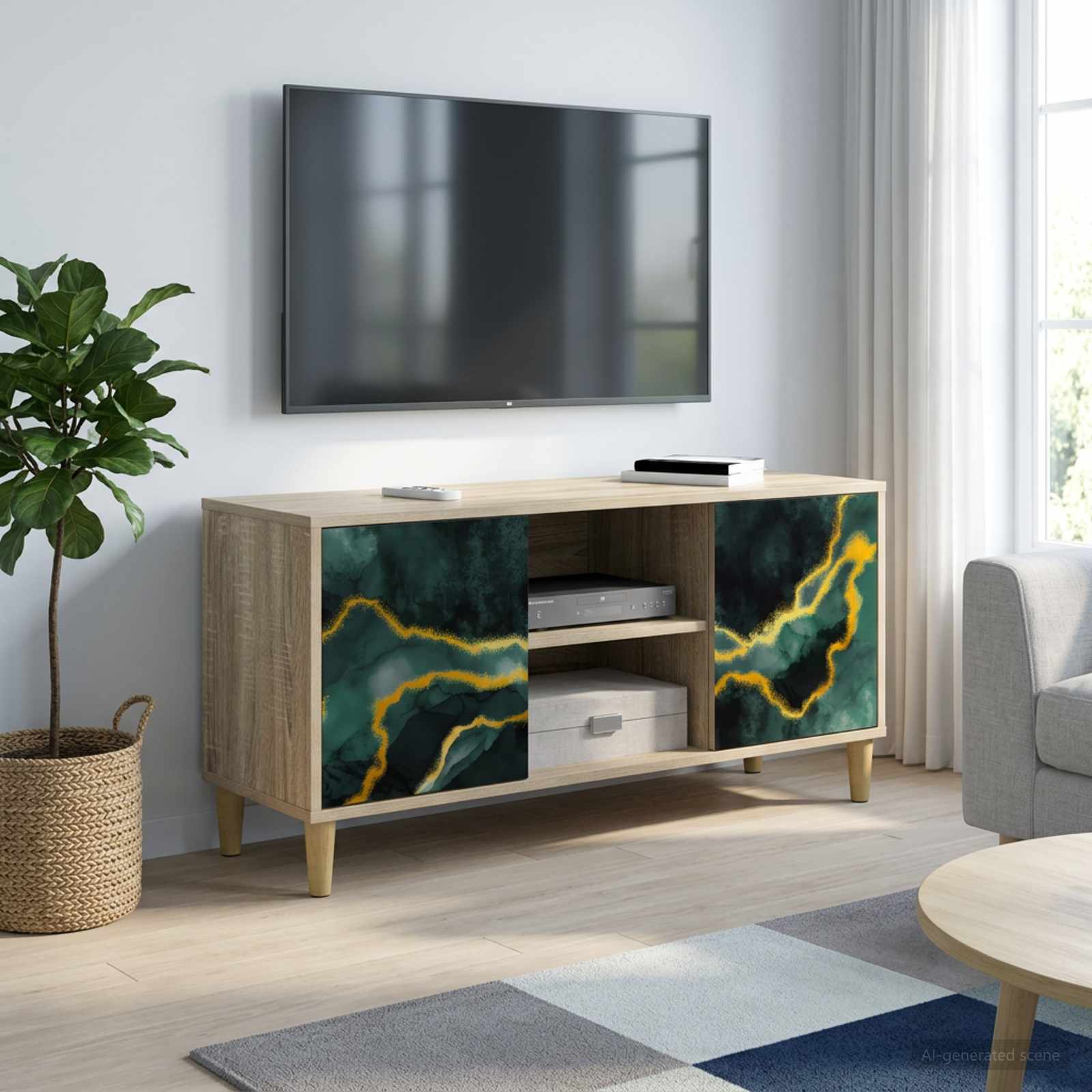 vidaXL TV Cabinet WIJHE 102 x 33 x 50 cm Sonoma Engineered Wood 1