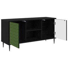 vidaXL TV Cabinet GELEEN 102 x 33 x 51 cm Black Oak Engineered Wood 3