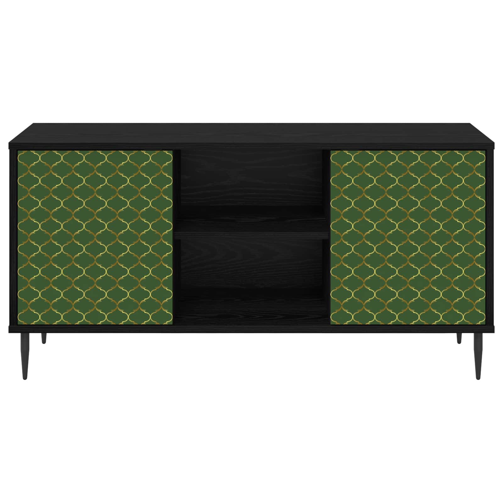 vidaXL TV Cabinet GELEEN 102 x 33 x 51 cm Black Oak Engineered Wood 4
