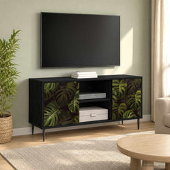 vidaXL TV Cabinet ELBURG 102 x 33 x 51 cm Black Oak Engineered Wood 1