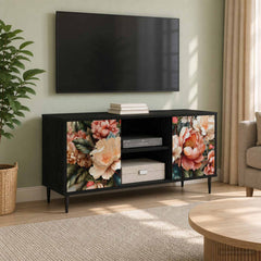 vidaXL TV Cabinet BORNE 102 x 33 x 51 cm Black Oak Engineered Wood 1