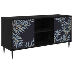 vidaXL TV Cabinet DOKKUM 102 x 33 x 51 cm Black Oak Engineered Wood 2