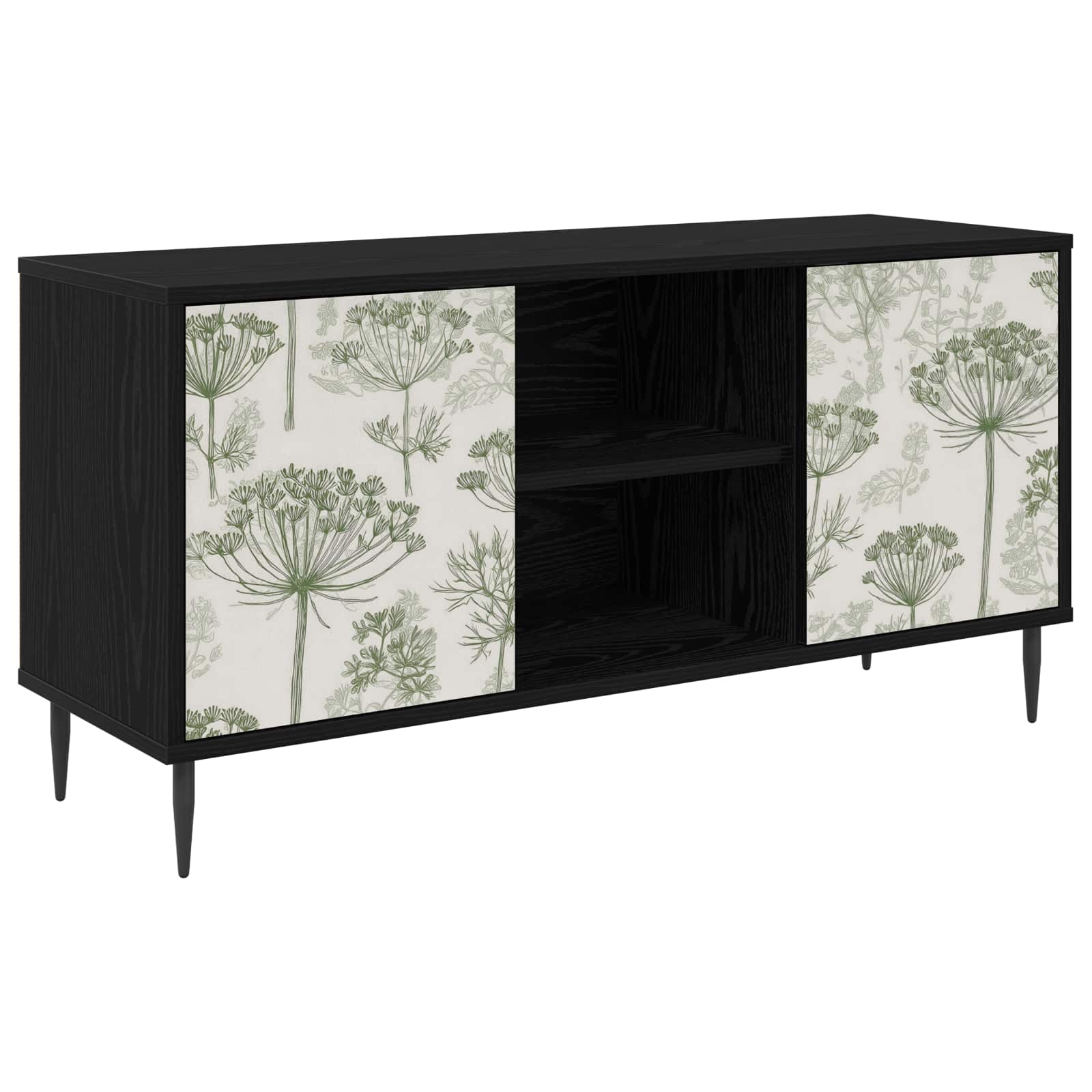 vidaXL TV Cabinet GOTHA 102 x 33 x 51 cm Black Oak Engineered Wood 2