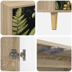 TV Cabinet BONN 102 x 33 x 50 cm Sonoma Engineered Wood Tropical jungle print