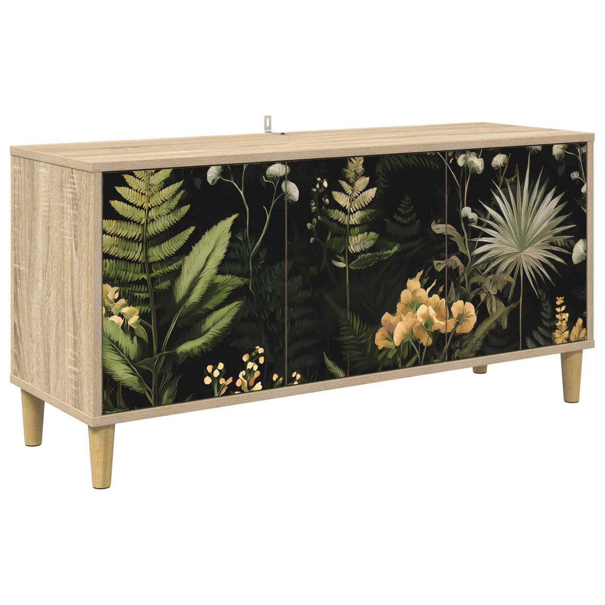 TV Cabinet BONN 102 x 33 x 50 cm Sonoma Engineered Wood Tropical jungle print