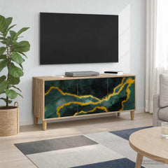 TV Cabinet BONN 102 x 33 x 50 cm Sonoma Engineered Wood Teal marble print