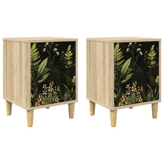 vidaXL Bedside Cabinet RHENEN 2 pcs Sonoma Oak 36 x 33 x 50 cm 2