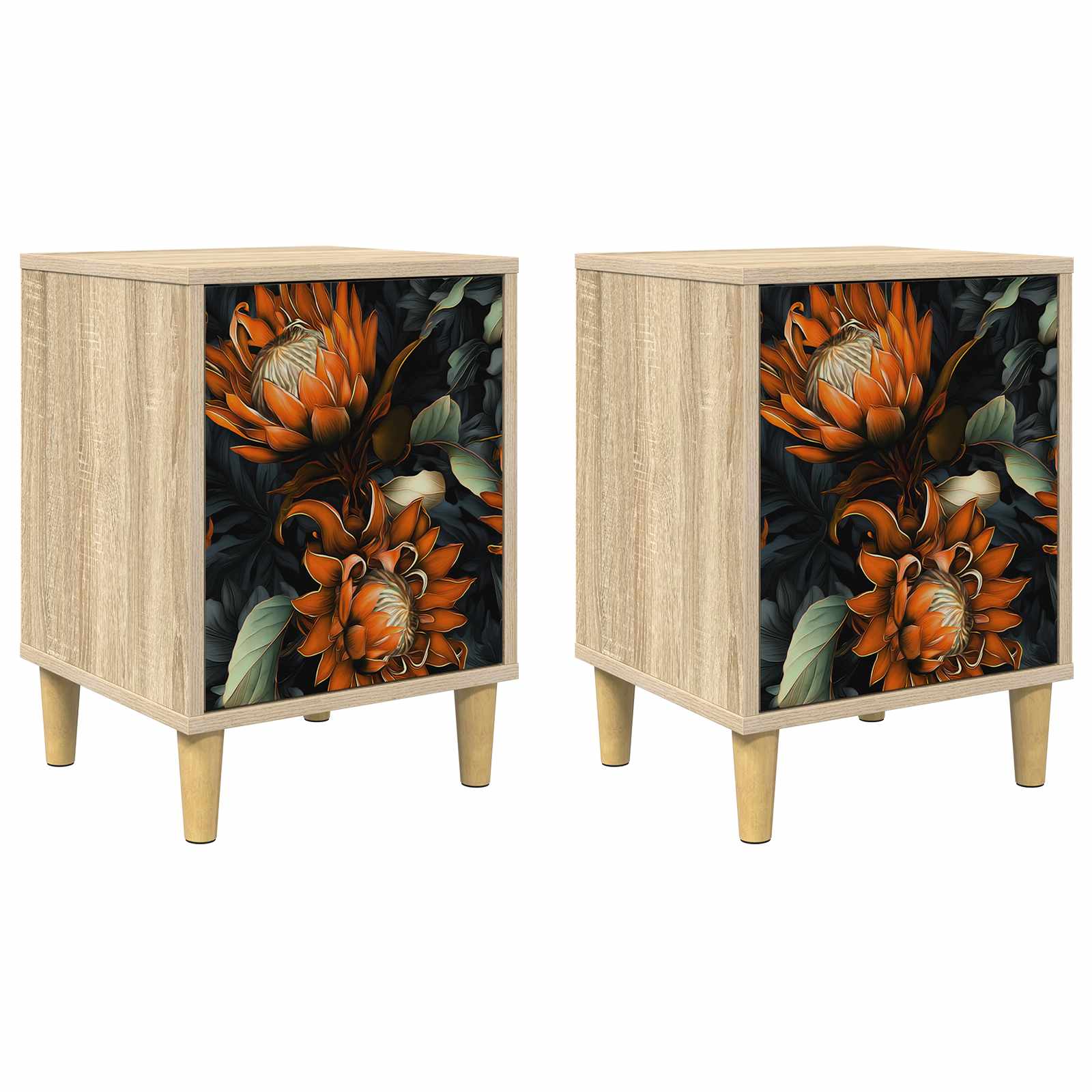 vidaXL Bedside Cabinet LOCHEM 2 pcs Sonoma Oak 36 x 33 x 50 cm 2