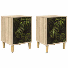 vidaXL Bedside Cabinet ELBURG 2 pcs Sonoma Oak 36 x 33 x 50 cm 2